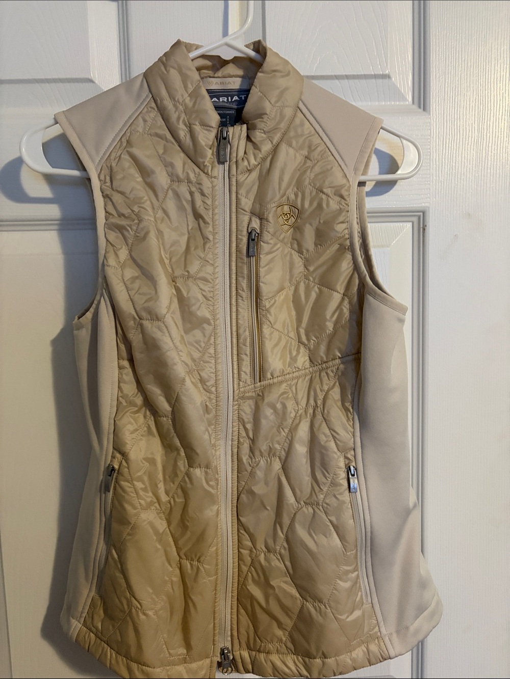 Ariat Light Beige Quilted Insulated Vest
